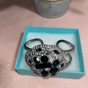 Beautiful Boudoir Bracelet with Blue Rhinestones